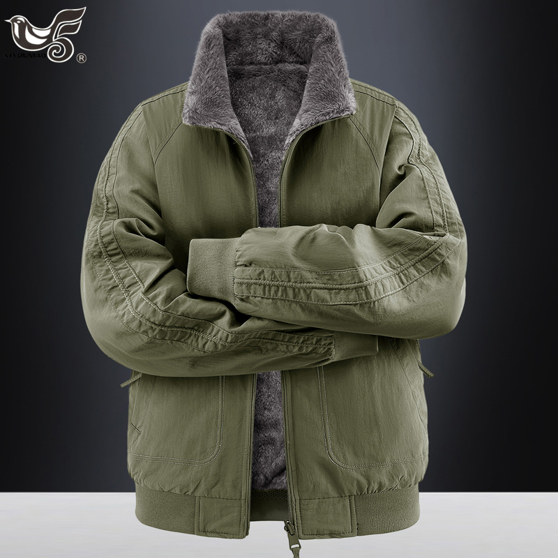 Varsity Jacket Wool - Herren Parkas Dikke Warme Omkeerbare Jassen