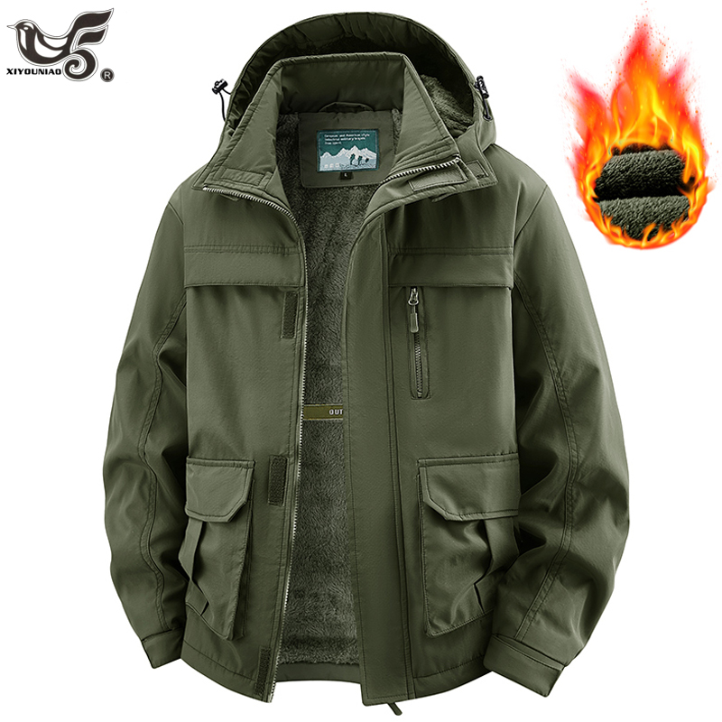 Varsity Jacket Wool - winterjas man met capuchon fleece voering