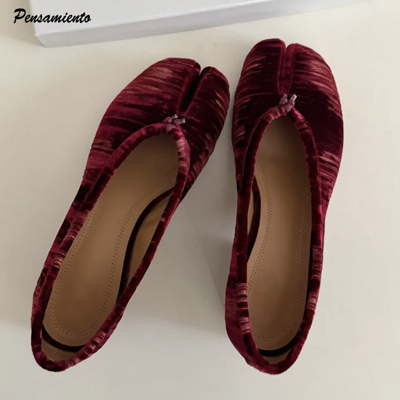 Vintage Fashion Designers - Mode geplooide designer flanel split-toe dames