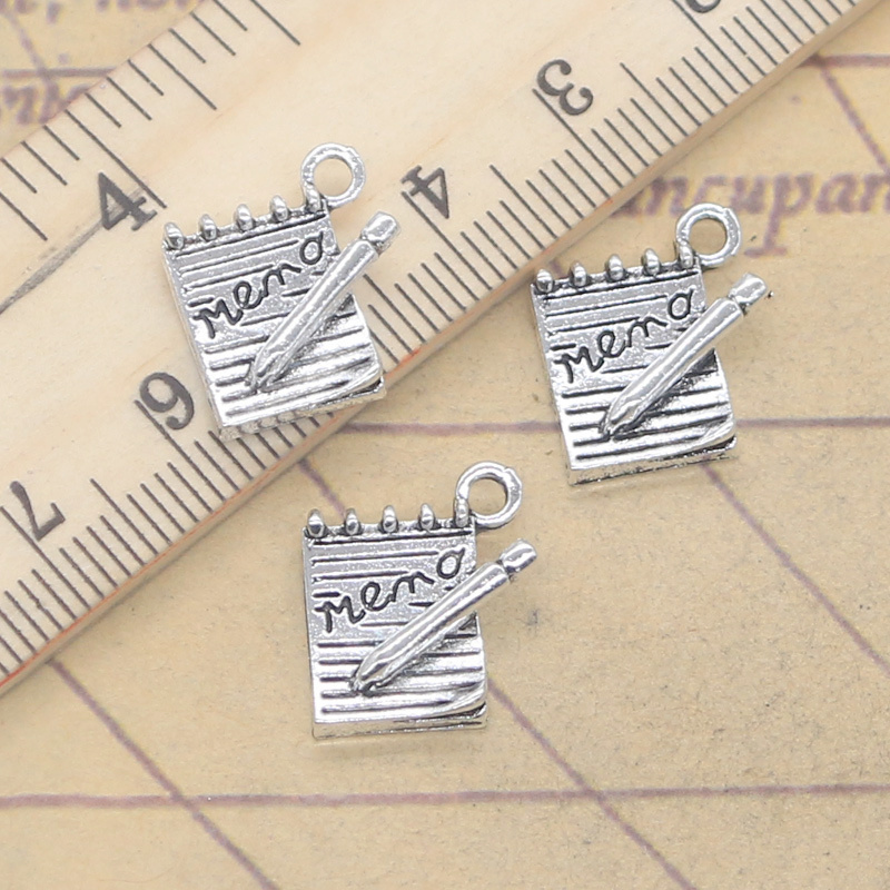 Vintage Fashion Journal - 20pcs Charms Memo Dagboek Journal 15x14mm