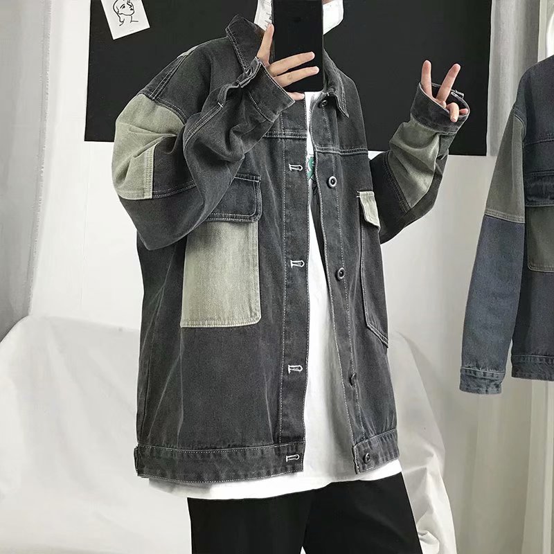 Patchwork Jean Jacket - 2026 Mannen Casual Oversize Denim Jas