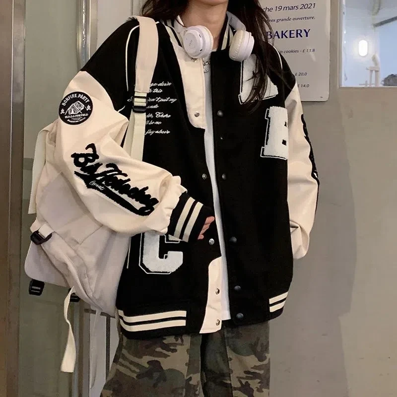 Varsity Jacket Wool - Y2k Lamswol Bomberjack Vrouwelijke Oversized Streetwear