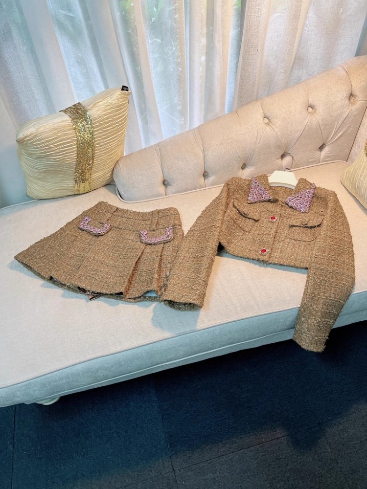 Vintage Fashion Jacket - Tweedelige set lente herfst damesmode diamant