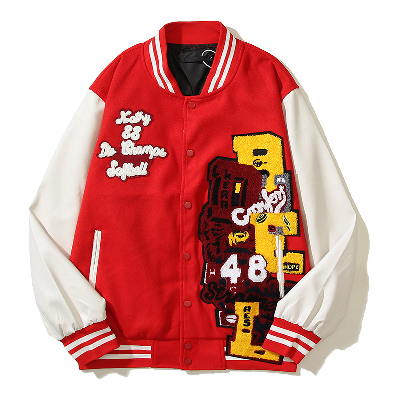 Varsity Jacket Wool - Herfst en winter heren varsity jas