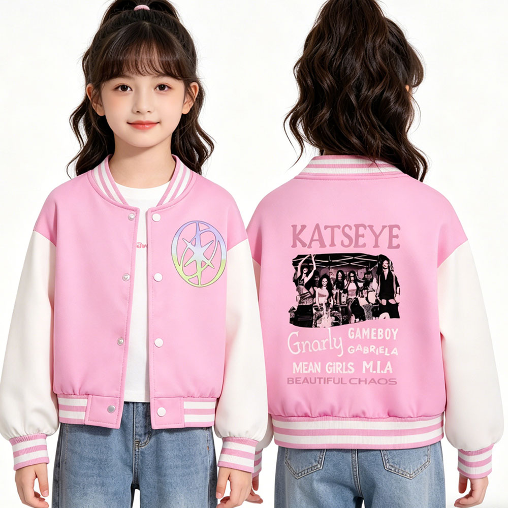 KATSEYE Printing kinder korte  - Varsity Jacket Wool recensie en prijs