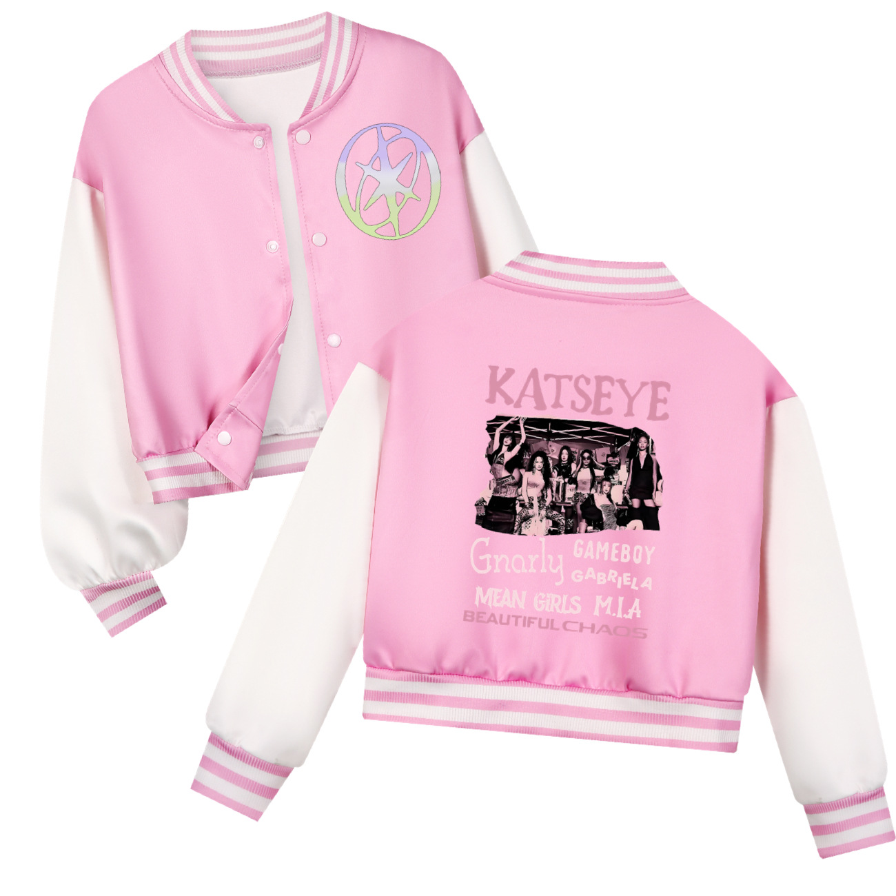 KATSEYE Printing kinder korte  - Varsity Jacket Wool recensie en prijs