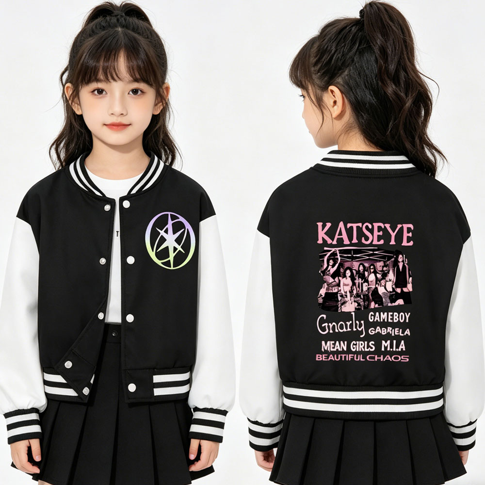 KATSEYE Printing kinder korte  - Varsity Jacket Wool recensie en prijs