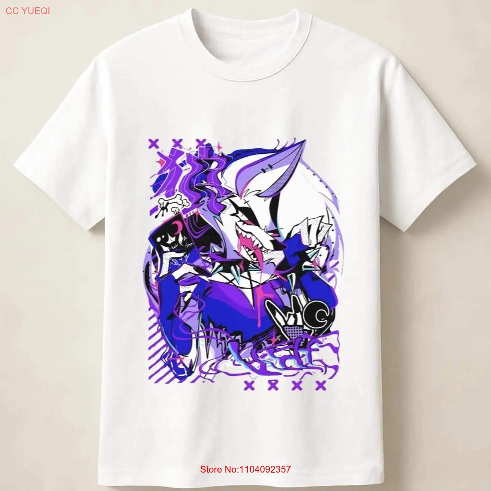 Paarse Anime Wolf in Graffiti  - Vintage Fashion Wear recensie en prijs