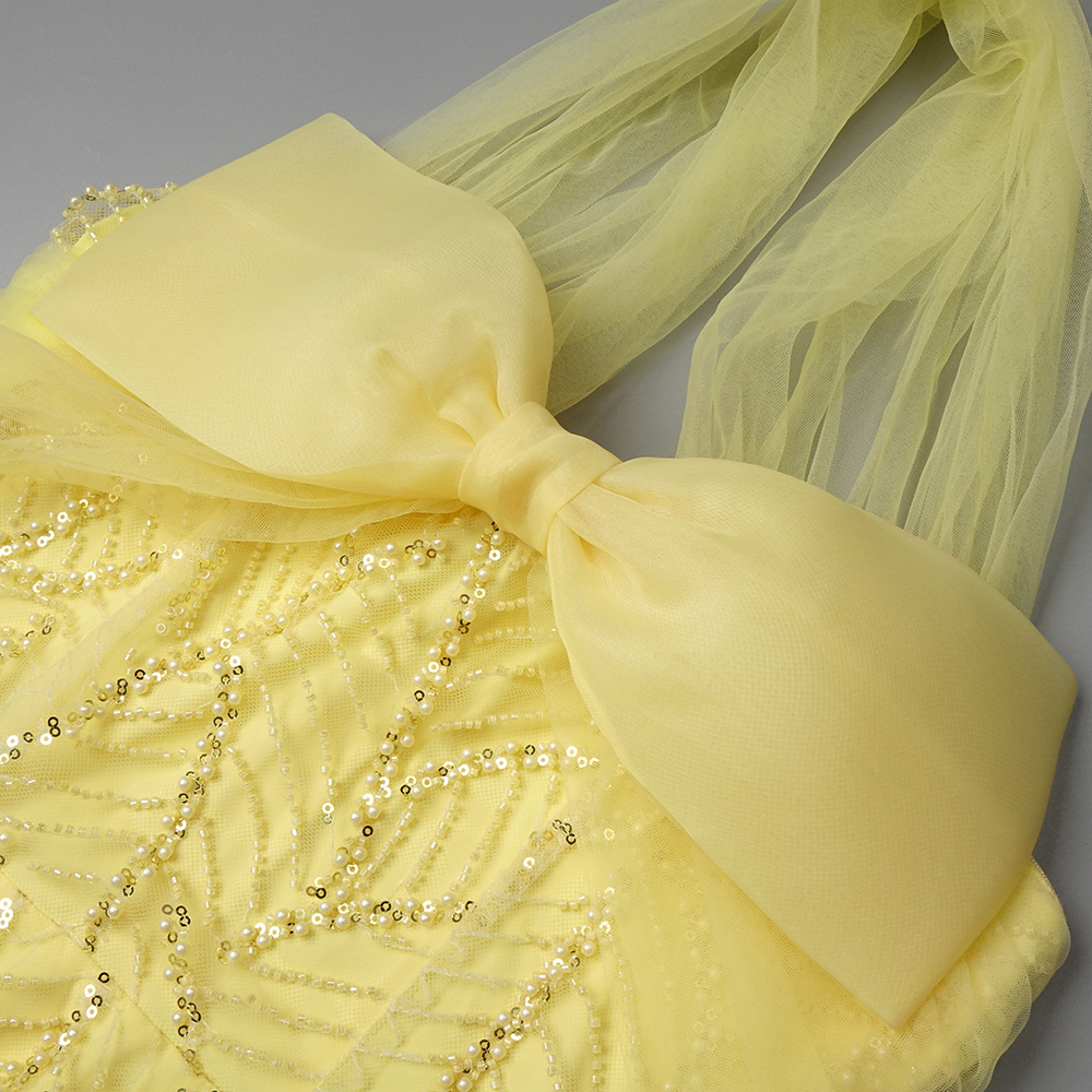 Vintage gele mesh pailletten g - Vintage Fashion Exhibition recensie en prijs