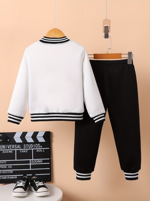 Tweedelige set met zwart-witte - Varsity Jacket Wool recensie en prijs