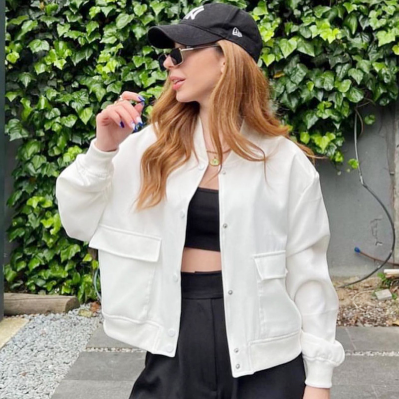 HXAO Dames Bomberjack Crop Zwa - Varsity Jacket Wool recensie en prijs