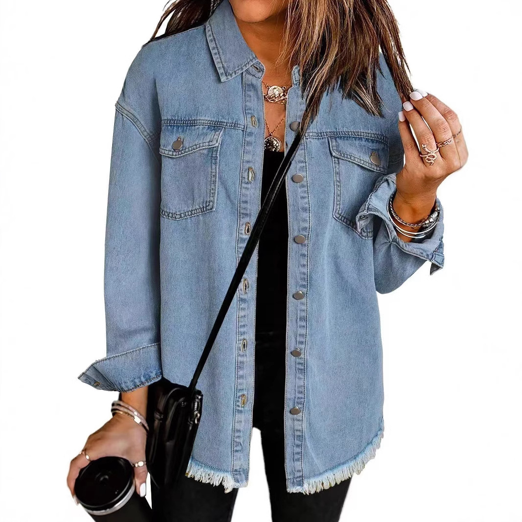Gewassen Denim Jas Dames Herfs - Patchwork Jean Jacket recensie en prijs
