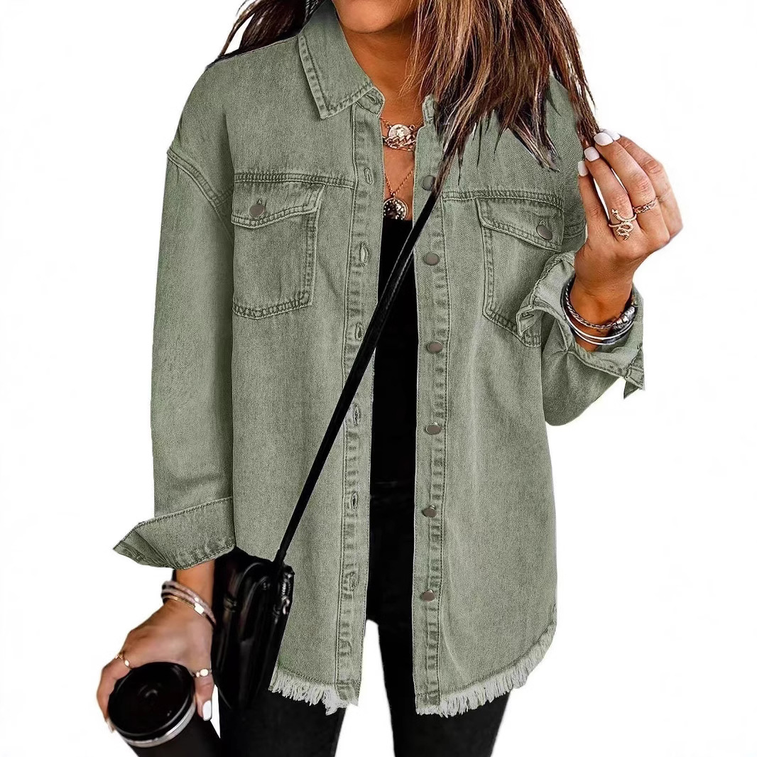 Gewassen Denim Jas Dames Herfs - Patchwork Jean Jacket recensie en prijs