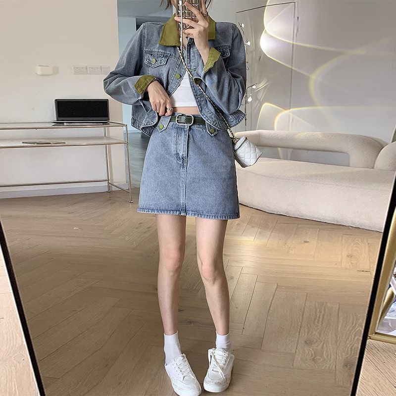 Denim jassen minirokken tweede - Patchwork Jean Jacket recensie en prijs
