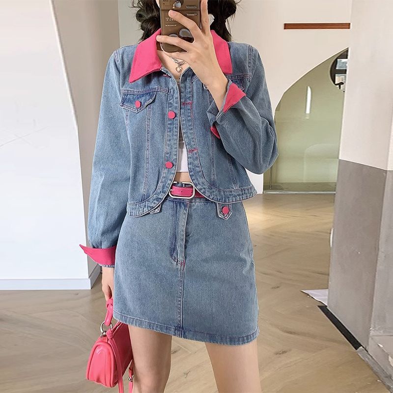 Denim jassen minirokken tweede - Patchwork Jean Jacket recensie en prijs