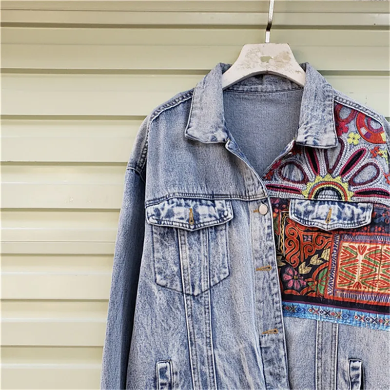 Bohemen Borduren Splicing Grot - Patchwork Jean Jacket recensie en prijs