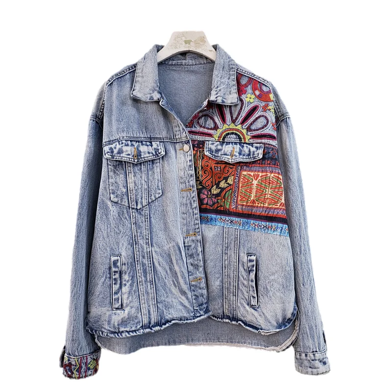 Bohemen Borduren Splicing Grot - Patchwork Jean Jacket recensie en prijs