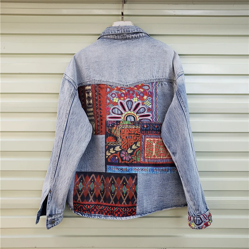 Bohemen Borduren Splicing Grot - Patchwork Jean Jacket recensie en prijs
