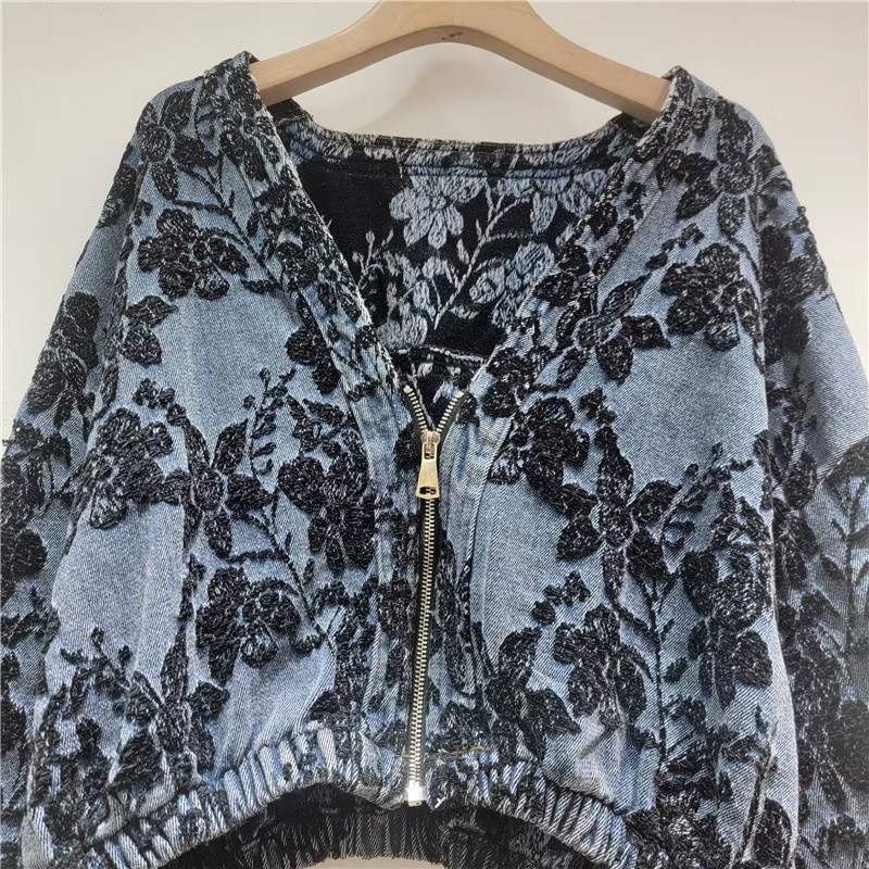 Mode Jacquard Korte Denim Jas  - Patchwork Jean Jacket recensie en prijs