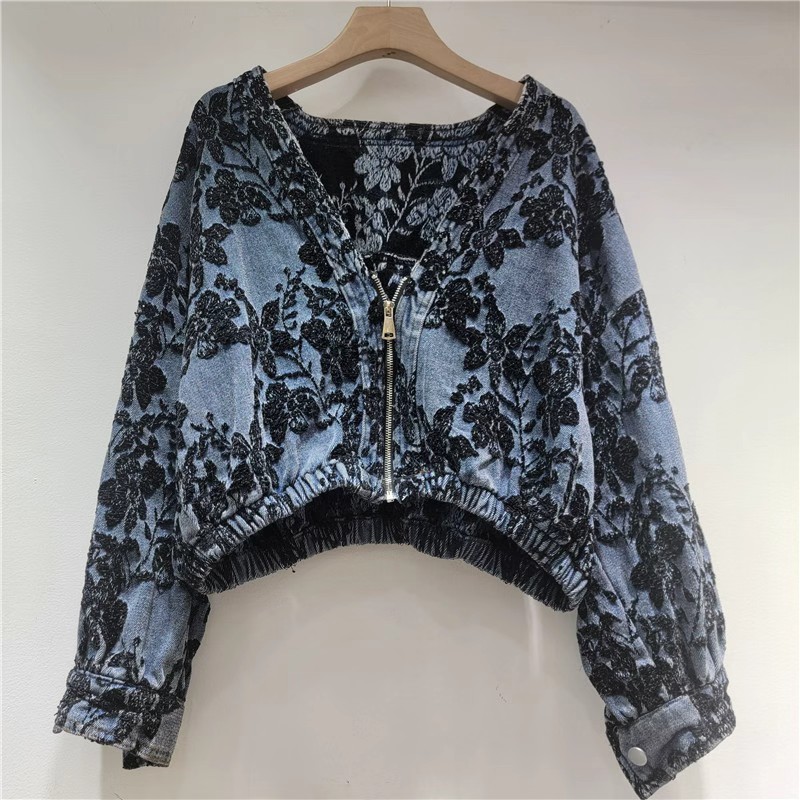 Mode Jacquard Korte Denim Jas  - Patchwork Jean Jacket recensie en prijs