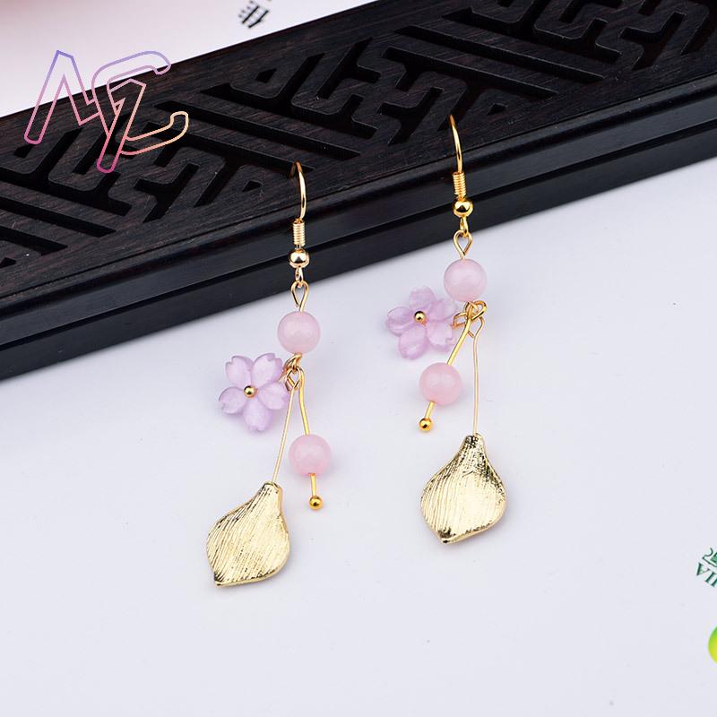 Roze natuurlijke jade bloem oo - Vintage Fashion Earrings recensie en prijs