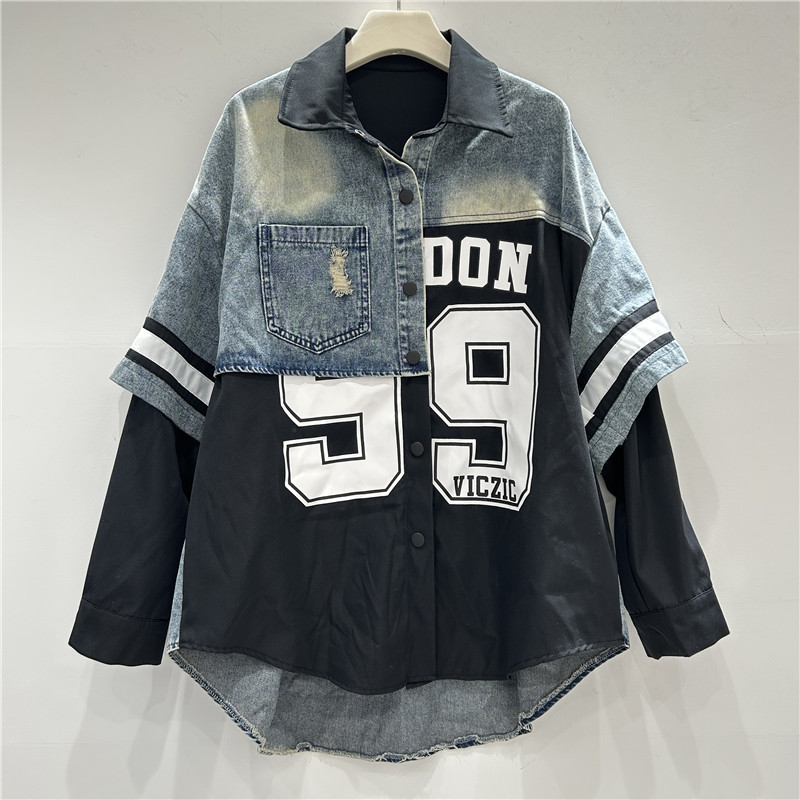 Retro vrouw denim patchwork sh - Patchwork Jean Jacket recensie en prijs