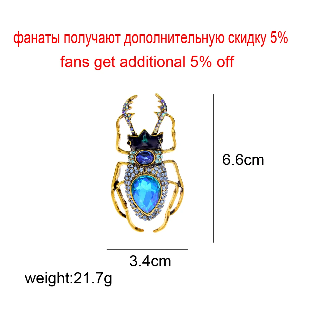 Blucome Blue Crystal Beetle Br - Vintage Fashion Bug recensie en prijs