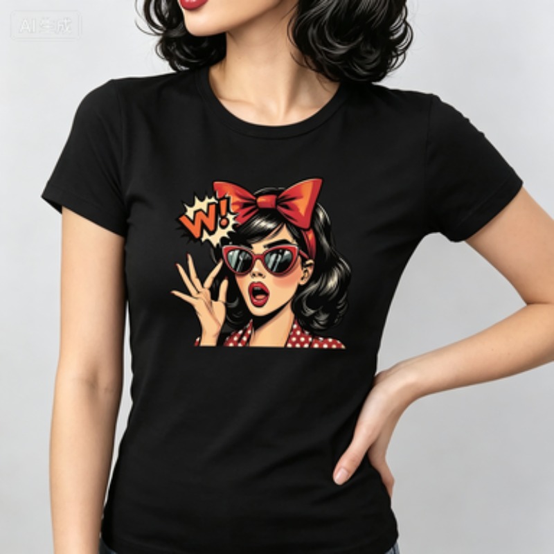 Dames katoenen slim fit T-shir - Vintage Fashion Pop Up recensie en prijs