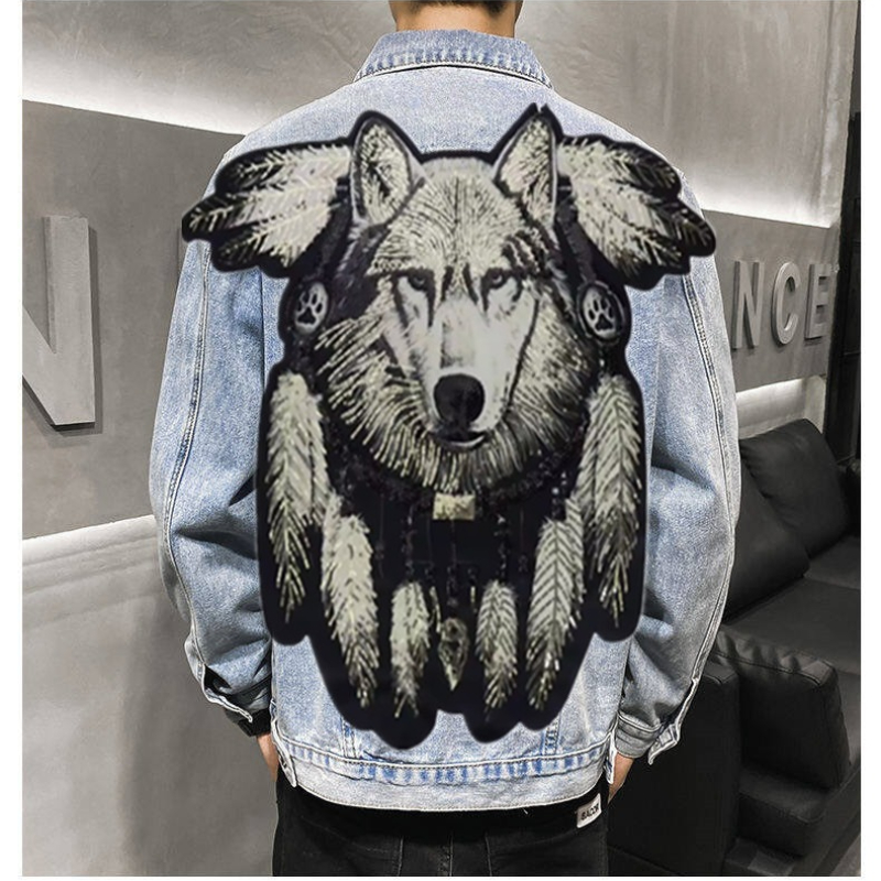 Amerika Vintage Zware Wolf Geb - Patchwork Jean Jacket recensie en prijs