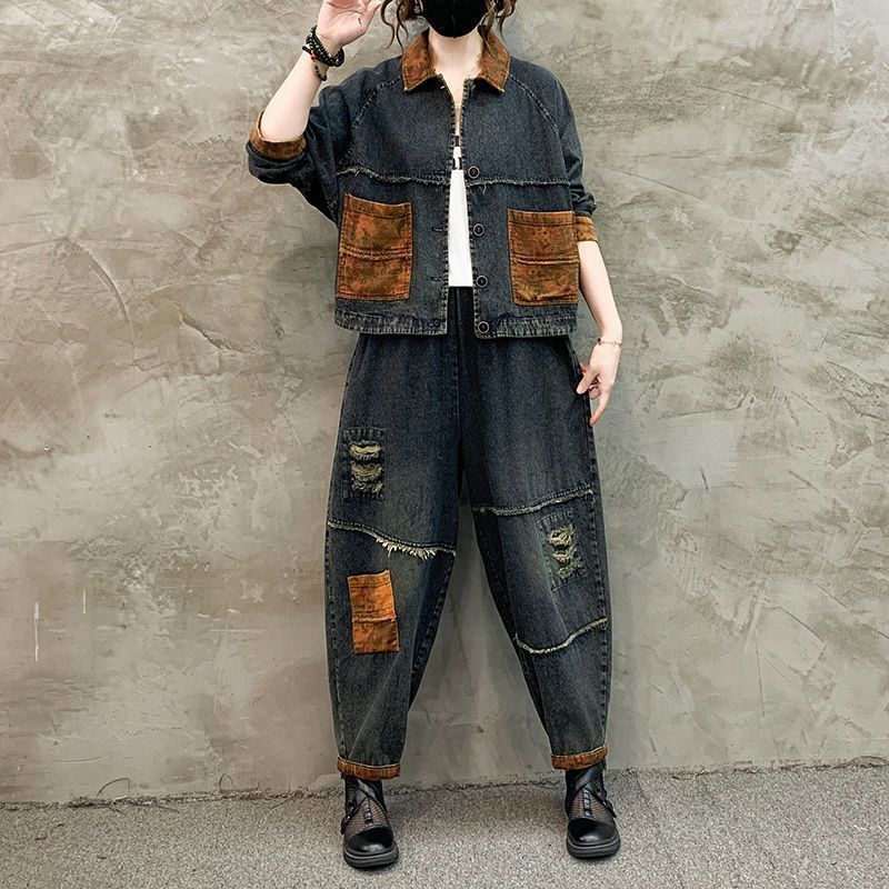 Herfst Winter Dames Retro Cowb - Patchwork Jean Jacket recensie en prijs
