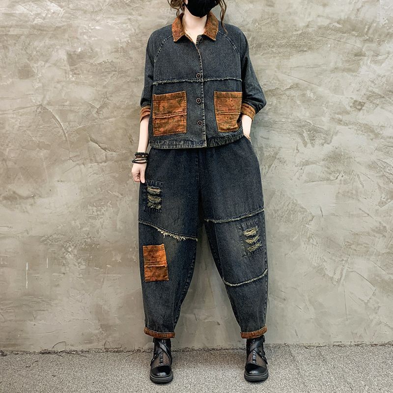 Herfst Winter Dames Retro Cowb - Patchwork Jean Jacket recensie en prijs