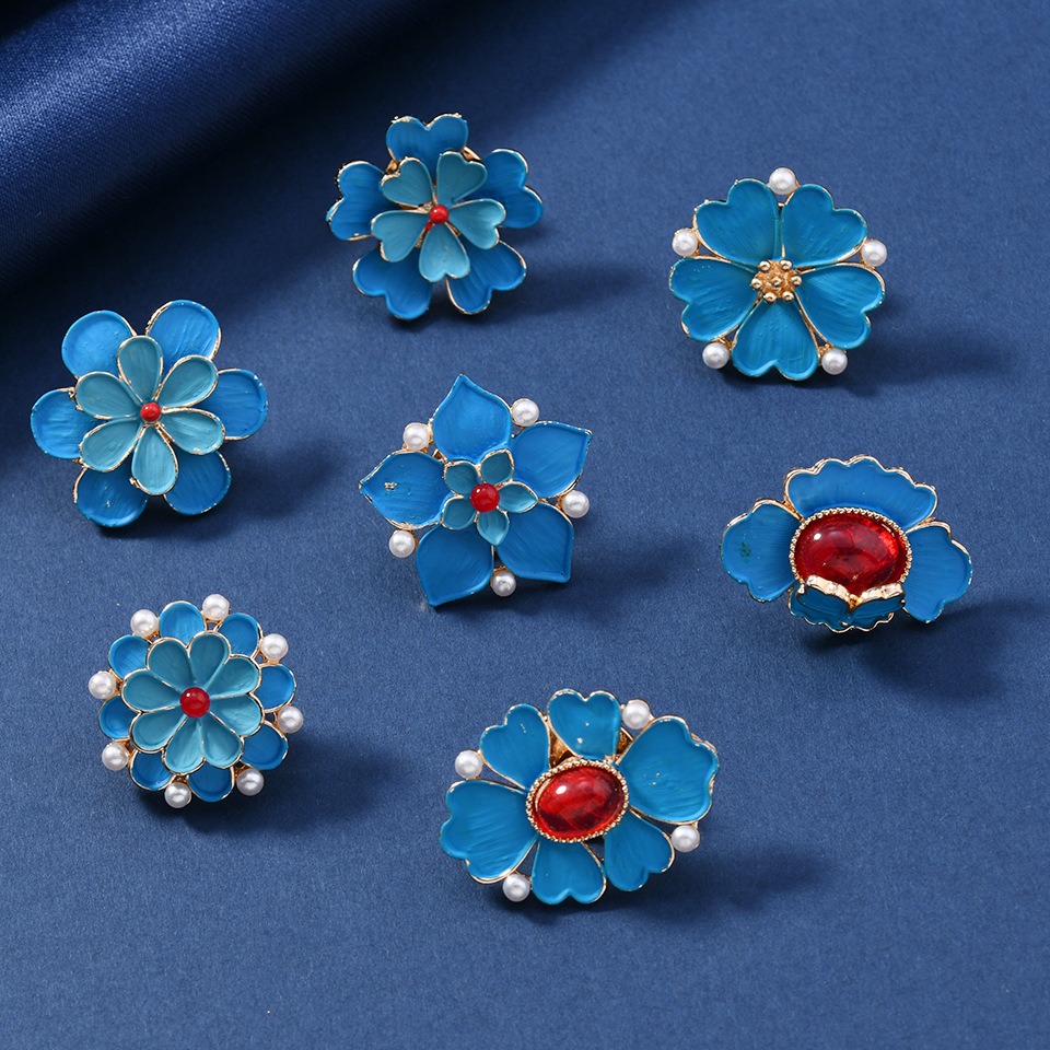 Vintage Emaille Blauwe Bloem B - Vintage Fashion Wear recensie en prijs