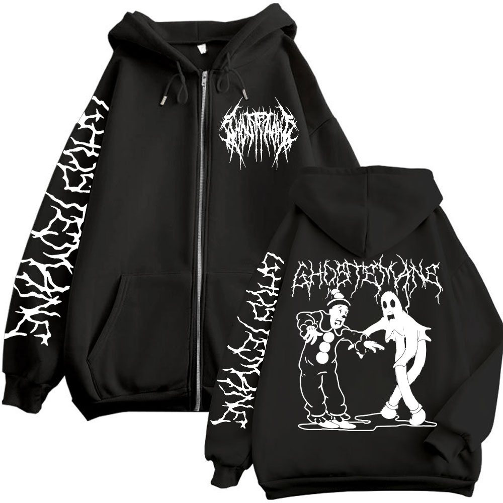 Ghostemane Print Rits Hoodies  - Vintage Fashion Pop Up recensie en prijs